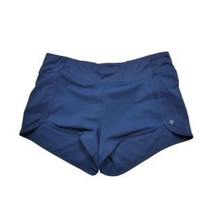 Antonio‎ Melani Running Shorts Womens Medium Blue Lined Athletic Zip Pocket